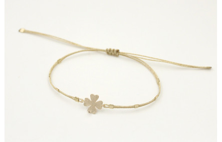 Pulsera hilo macramé metálico dorado pálido con tu