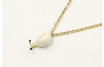 Solitario cadena eslabón plano dorado mate con col