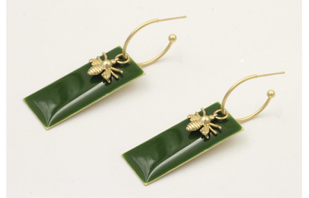 Pendientes aro rematado con bola dorado mate, caol