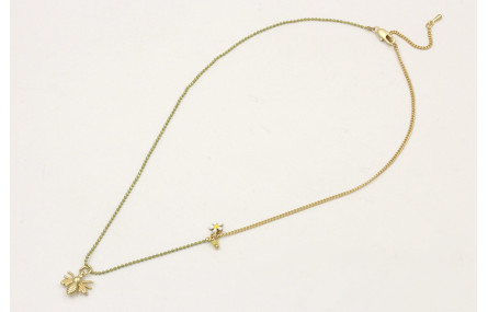 Collar de 2 cadenas una cadena bolas esmaltada pis