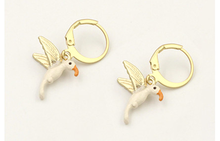 Pendientes perno de seguridad con colgante colibri