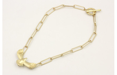 Collar cadena eslabón grande con aguila y cierre m