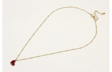 Solitario cadena micro bola dorada mate con colgan