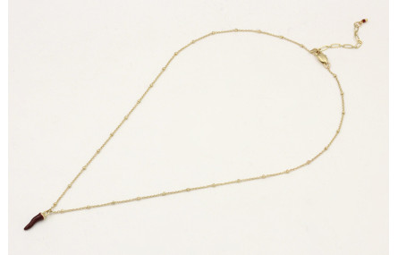 Solitario cadena micro bola dorada mate con colgan