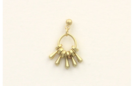 Single earrings con colgantes lagrimas y ruedas en