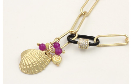 Collar cadena eslabón rectangular grande, cierre e