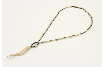 Collar doble cadena una eslabón ovalos dorada mate