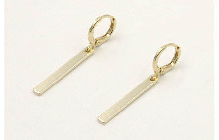 Pendientes cierre aro dorado con colgante listón d