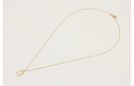 Solitario cadena eslabón pequeño dorado con colgan