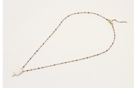 Solitario cadena micro esmalte colorines con colga