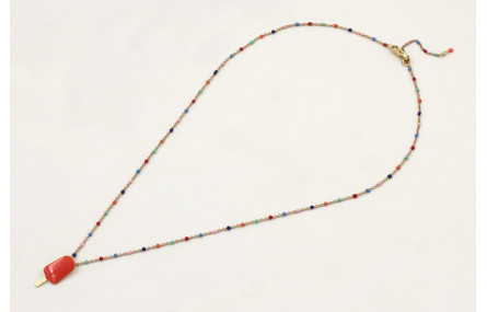 Solitario cadena micro esmalte colorines con colga