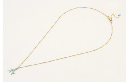 Solitario cadena micro bola dorado mate con colgan