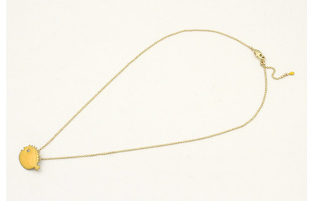 Solitario cadena bolas dorado mate con colgante pe