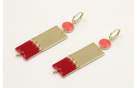 Pendientes cierre aro dorado con disco 2 agujeros 