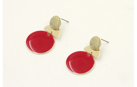 Pendientes perno disco dorado con disco esmaltado 