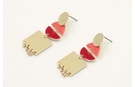 Pendientes perno disco dorado con semocirculos esm