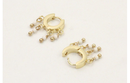 Pendientes acero inoxidable cierre aro con 3 anill