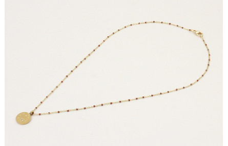 Solitario cadena acero inoxidable micro esmalte ma