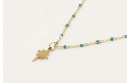 Solitario acero inoxidable cadena micro esmalte az