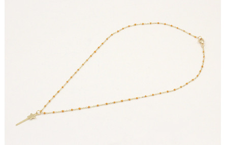 Solitario acero inoxidable cadena micro esmalte mo