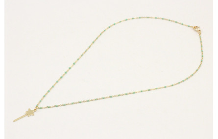 Solitario acero inoxidable cadena micro esmalte tu