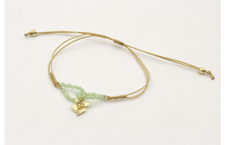 Pulsera hilo fino nudo serpiente con aros piedra c