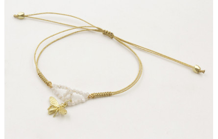 Pulsera hilo fino nudo serpiente con aros piedra c