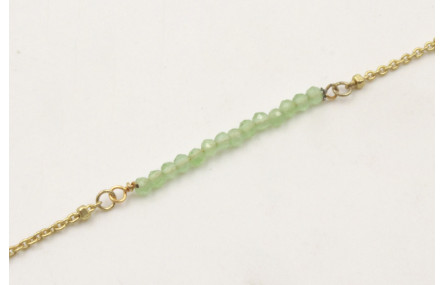 Pulsera cadena microbola dorada mate centro tira p