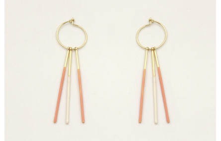 Pendientes acero inoxidable con aro pequeño y barr