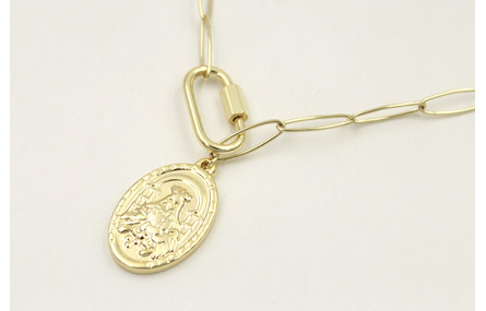 Collar acero inoxidable de cadena eslabón ovalado 