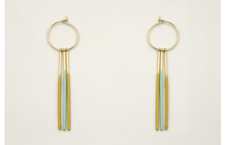 Pendientes acero inoxidable con aro pequeño y barr