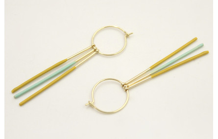 Pendientes acero inoxidable con aro pequeño y barr