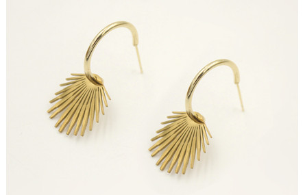 Pendinetes acero inoxidable perno semi aro con bol