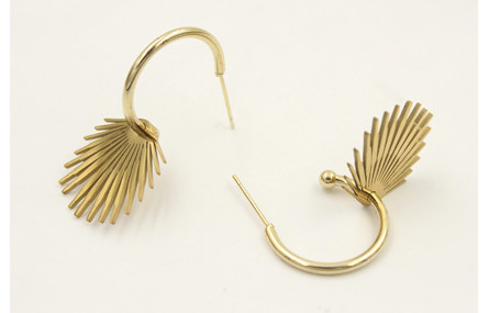 Pendinetes acero inoxidable perno semi aro con bol