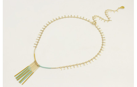 Collar acero inoxidable cadena cerillas con palo c