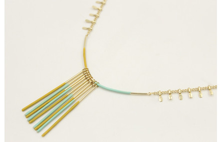 Collar acero inoxidable cadena cerillas con palo c