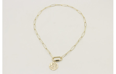 Collar acero inoxidable de cadena eslabón ovalado 