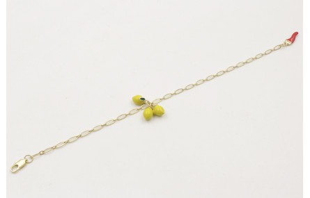 Pulsera con cadena alargada de eslabón oro mate co