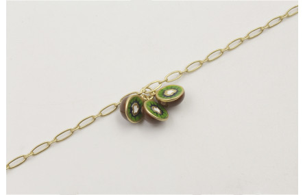 Pulsera con cadena alargada de eslabón oro mate co