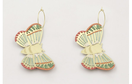 Pendiente con perno gancho sencillo oro mate con t