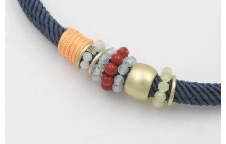 Pulsera de cordón trenzado retorcido color azul ma