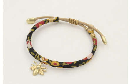 Pulsera regulable de cinta liberty en tonos marron