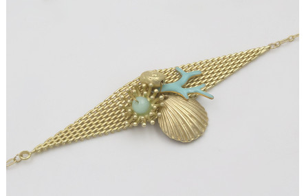 Pulsera cadena eslabón ovalado y maya rombo con ra