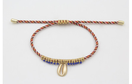 Pulsera de driza rojizo y rosa con nudo macramé do