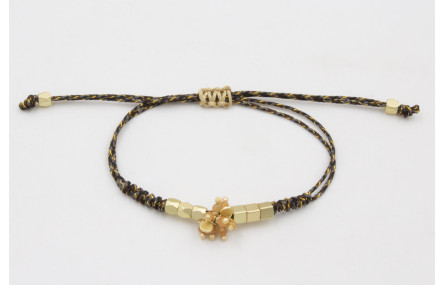 Pulsera nudo serpiente hilo micro driza negro, dor