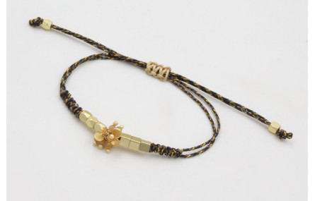 Pulsera nudo serpiente hilo micro driza negro, dor