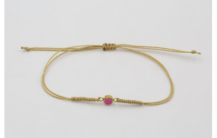 Pulsera acero inoxidable hilo dorado con entrepiez