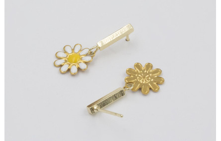 Pendientes acero inoxidable con perno listón y col