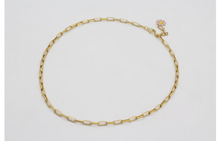 Collar acero inoxidable cadena de eslabón rectangu