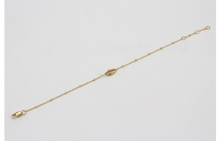 Pulsera ORO 18K-3 micras cadena micro bola y entre